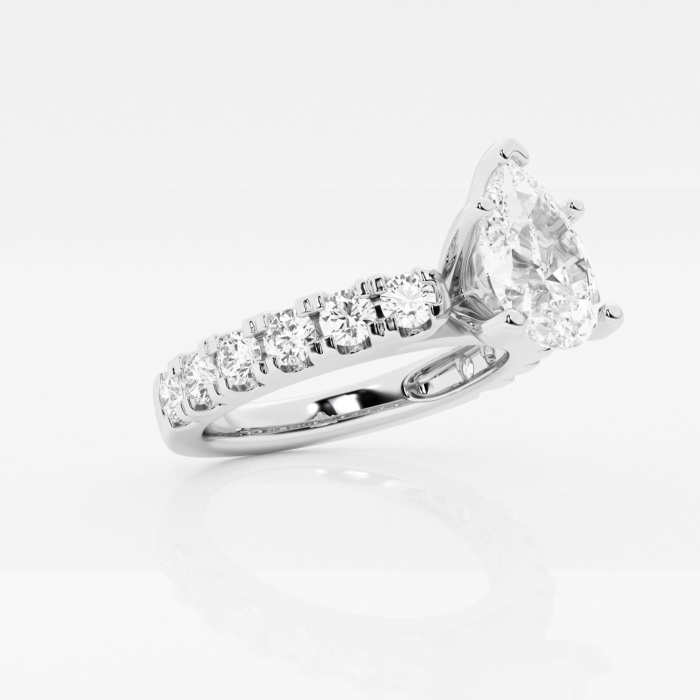 2 ctw Pear Lab Grown Diamond  Engagement Ring with Split Prong Side Accents