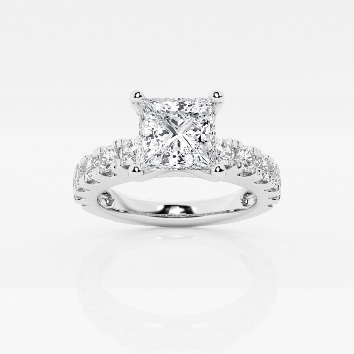 2 ctw Princess Lab Grown Diamond  Engagement Ring with Split Prong Side Accents