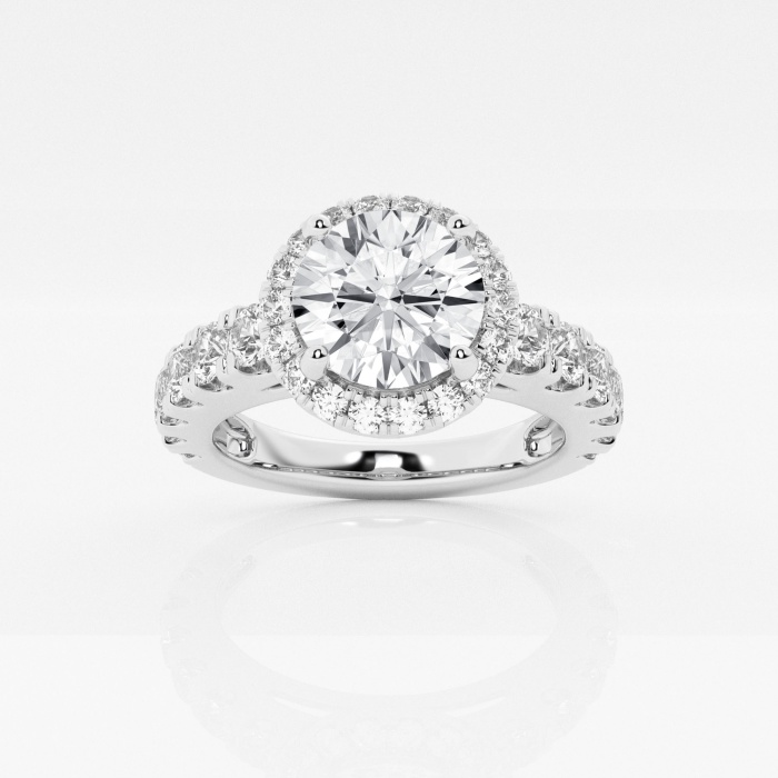 3 1/4 ctw Round Lab Grown Diamond Split Prong Halo Engagement Ring