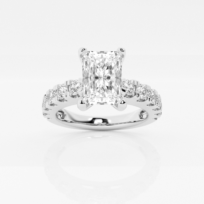 2 ctw Radiant Lab Grown Diamond  Engagement Ring with Split Prong Side Accents