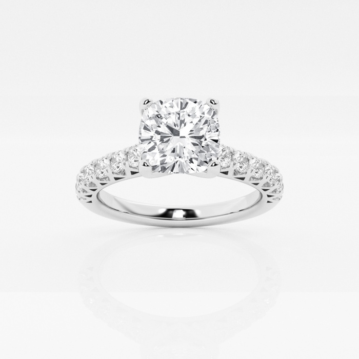2 ctw Cushion Lab Grown Diamond Royal Crown Engagement Ring