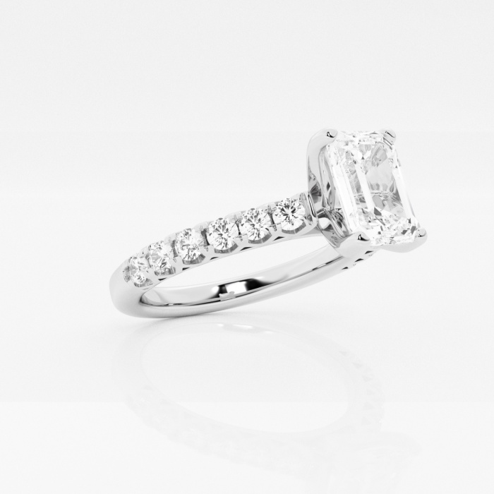 1 1/2 ctw Emerald Lab Grown Diamond Royal Crown Engagement Ring