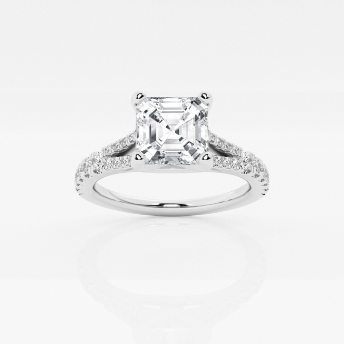 1 ctw Asscher Lab Grown Diamond Split Shank Engagement Ring