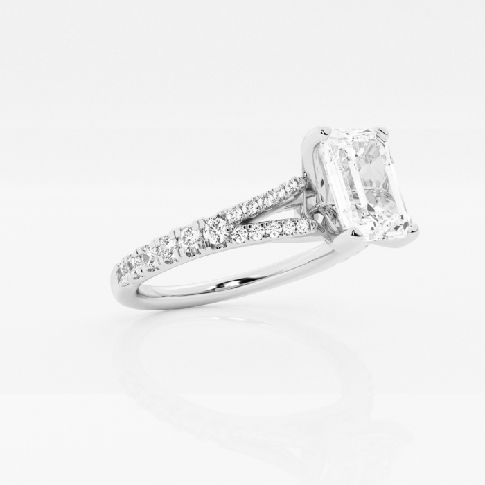 1 ctw Emerald Lab Grown Diamond Split Shank Engagement Ring