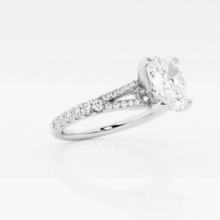 1 ctw Oval Lab Grown Diamond Split Shank Engagement Ring