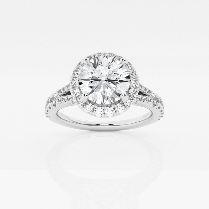 1 1/5 ctw Round Lab Grown Diamond Split Shank Halo Engagement Ring