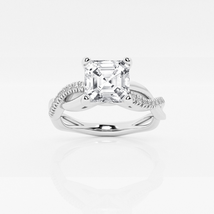 7/8 ctw Asscher Lab Grown Diamond Intertwined Engagement Ring