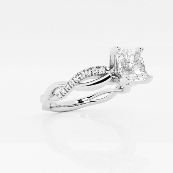 7/8 ctw Asscher Lab Grown Diamond Intertwined Engagement Ring