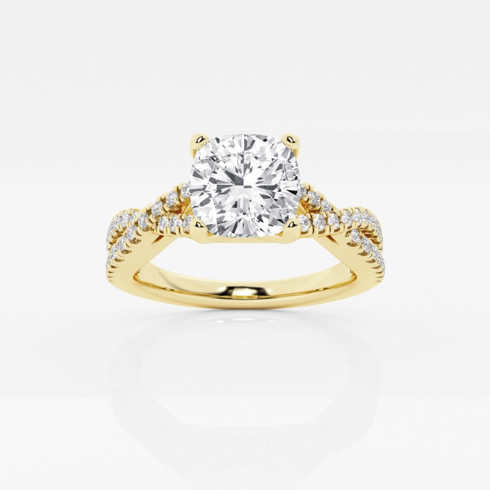 1 ctw Cushion Lab Grown Diamond Crossover Engagement Ring