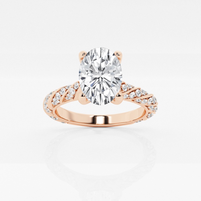 1 1/5 ctw Oval Lab Grown Diamond Ribbon Engagement Ring
